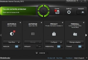 Bit Defender 2013 interface